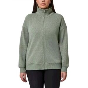 Mondetta‎ Women's Heathered Full-Zip Fleece Jacket, Heather Green, Size L